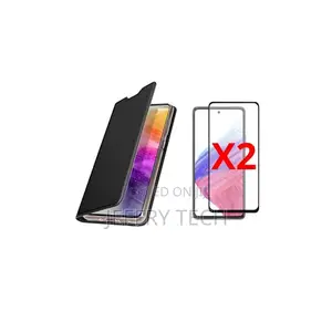 Galaxy A73+ Shockproof Flip Case - Black