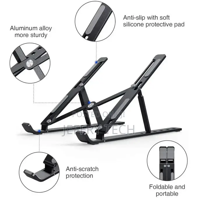 Aluminum Alloy Portable Laptop Stand Adjustable Height Folda