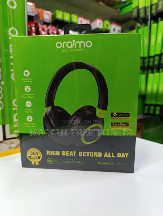 Oraimo Boompop2 600mn Play Time Bluetooth Wireless Headphone - thumbnail 2