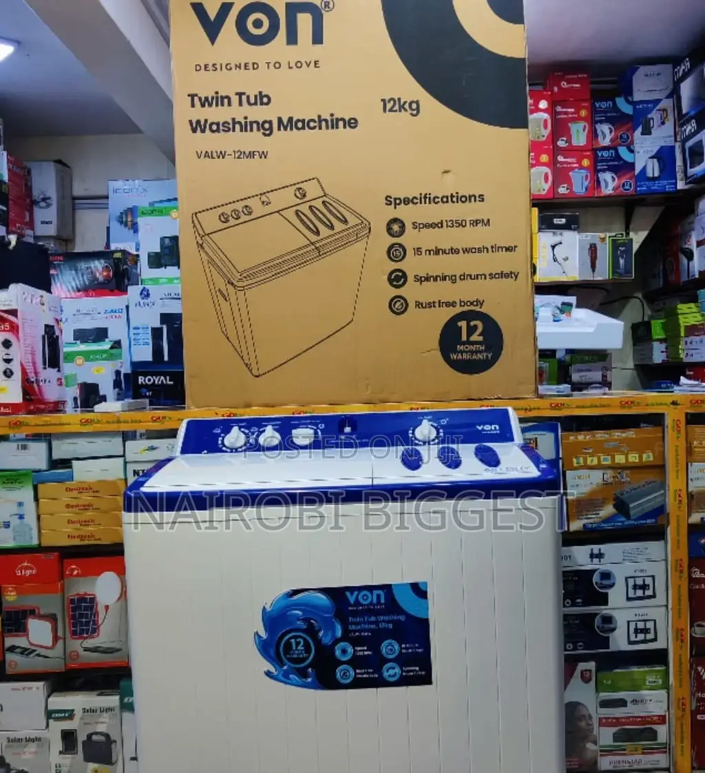 Von 12kg Twin Tub Washing Machine