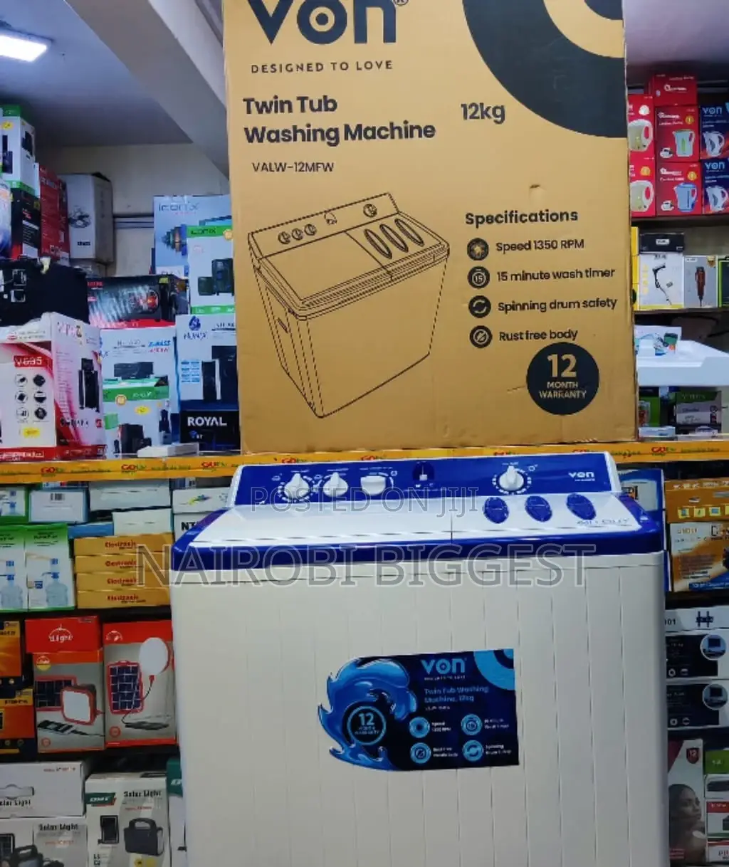 Excellent Von 12kg Twin Tub Washing Machine