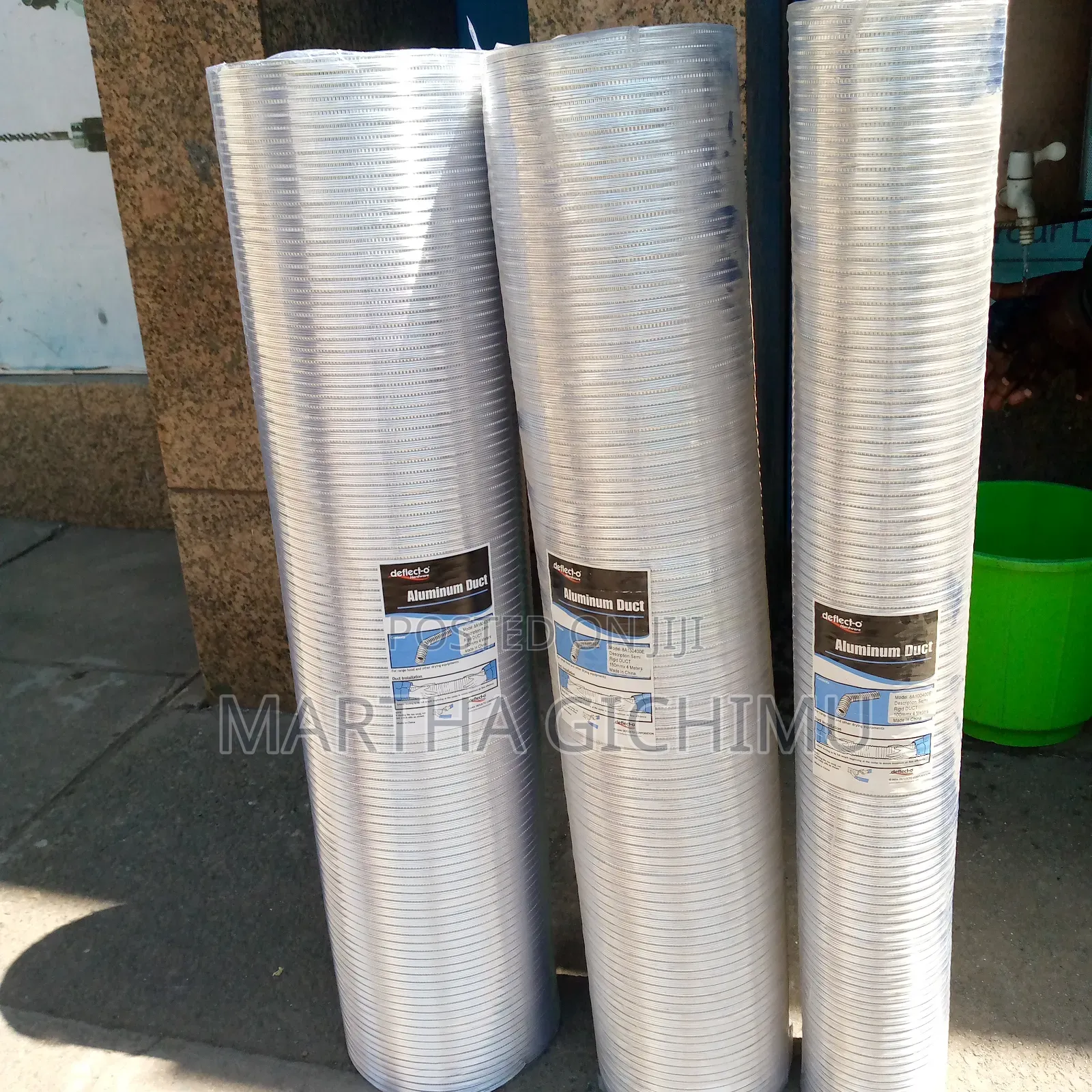 High Quality Aluminum Vent Duct 180mm by 4mtrs