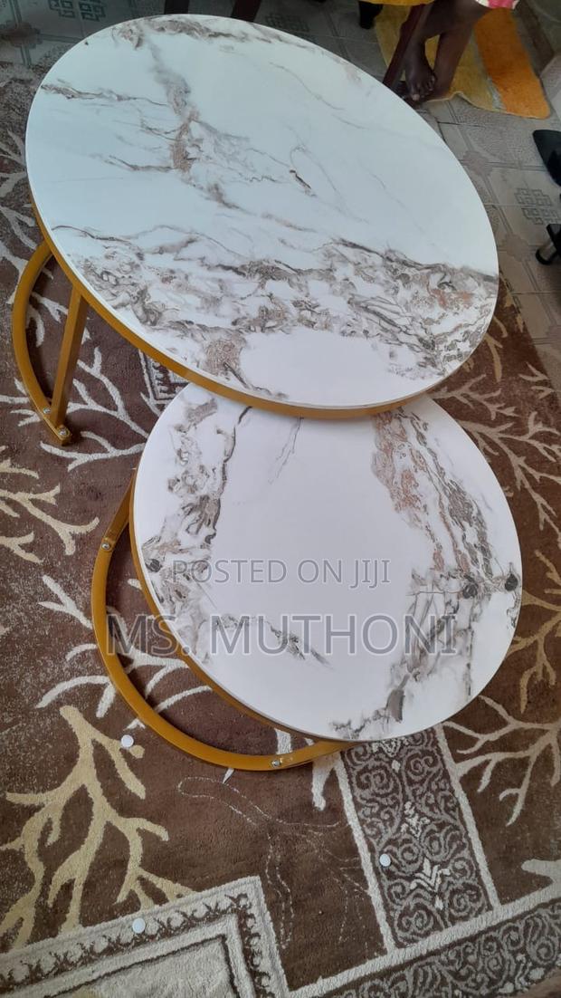 PURE MARBLE Nesting Table With *Golden Stands - main view