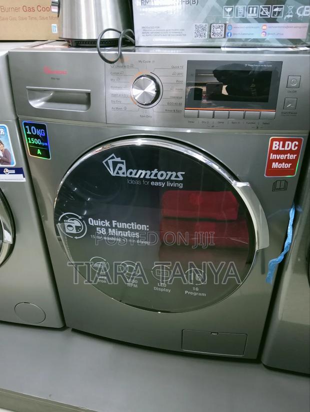 Ramtons RW/147-front Load 10kg Washer 1400 RPM- Silver - main view
