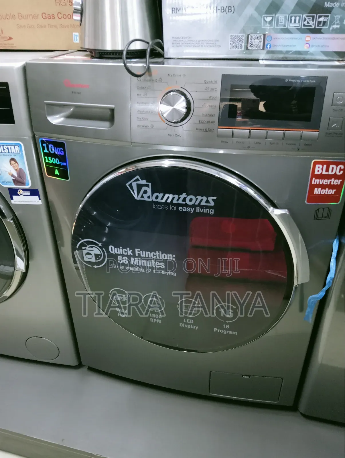 Ramtons RW/147-front Load 10kg Washer 1400 RPM- Silver