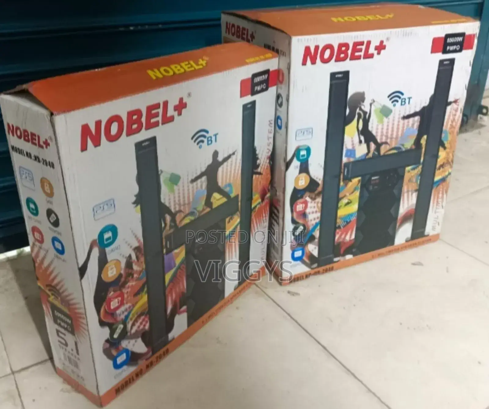 Nobel Tall Boy Speakers-Bt Hometheare-55000w Pmpo- Nb 2040