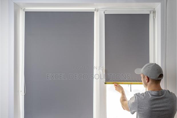 Grey Blackout Roller Blinds - main view
