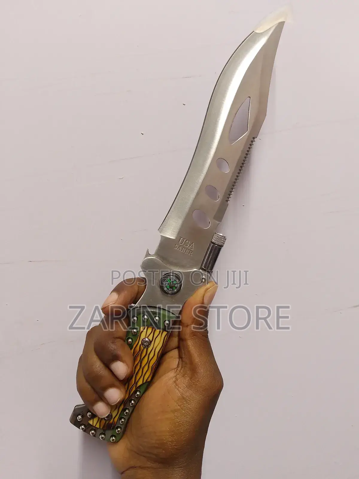 Camping Knife With Compass, Torch and Saw