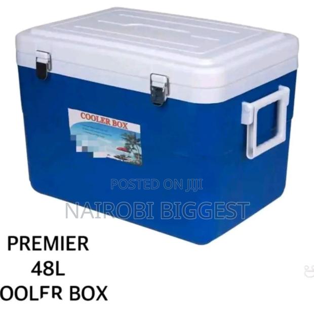 Premier 48litres White Blue Cooler Box