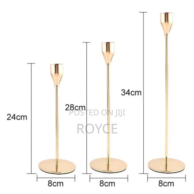 3pcs Metallic Candle Holders - thumbnail 4