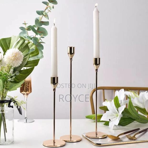 3pcs Metallic Candle Holders - thumbnail 3