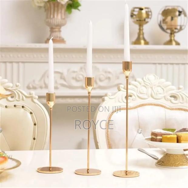 3pcs Metallic Candle Holders - thumbnail 2