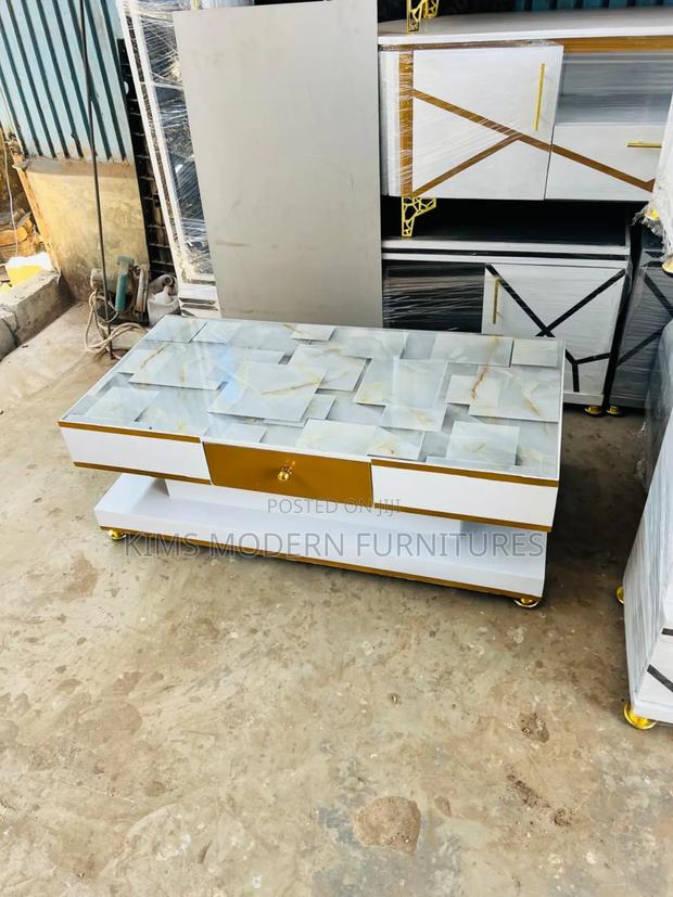 Smart Coffee Table Golden White - main view