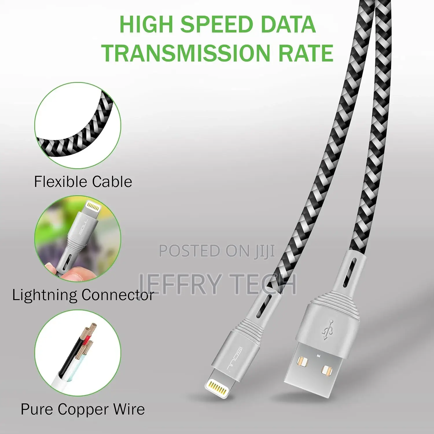 Lightning iPhone Charger Cable, 15CM Short Braided USB Cord