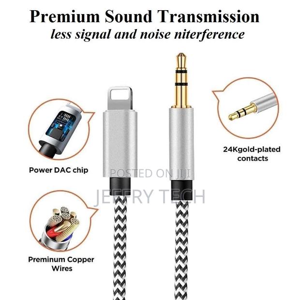 Lightning to 3.5mm Aux Audio Adapter Cable Compatible With I