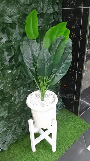 Banana, Vase Plastic, Stones White, Stand