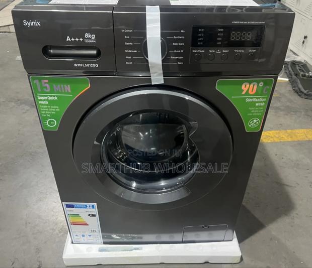 Syinix 8kgs Front Load Washing Machine Grey - main view