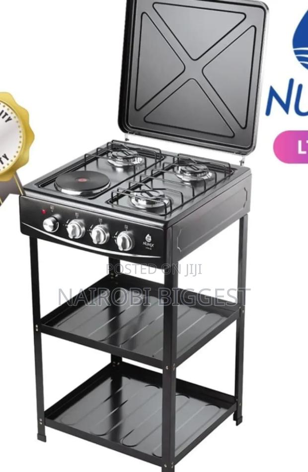 Nunix Cooker 3 Gas +1standing Cooker Plus Shelves - main view