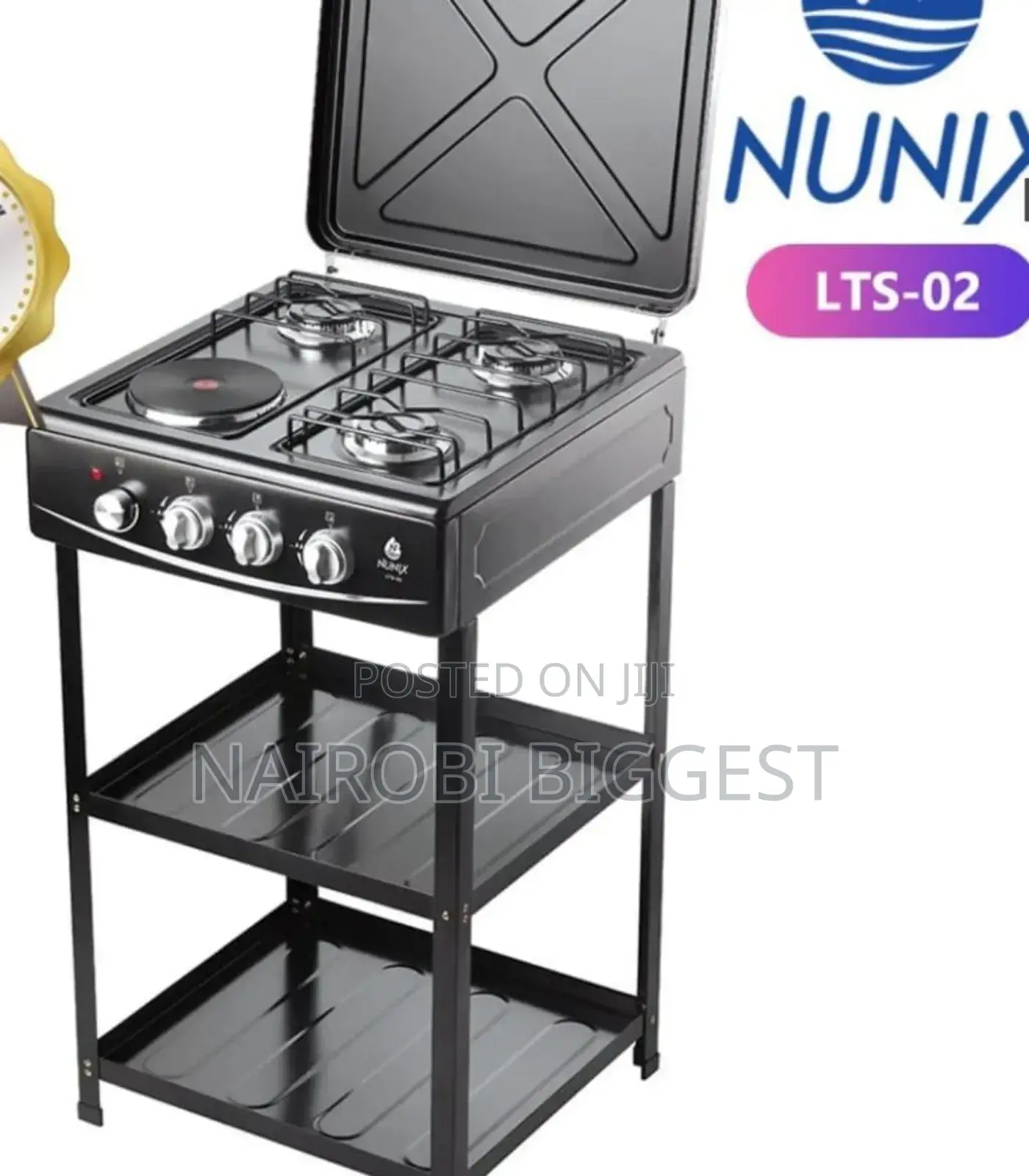 Nunix Cooker 3 Gas +1 Standing Cooker Plus Shelves