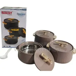 3pcs Redberry Plastic Designer Hotpots ( Concord ) .