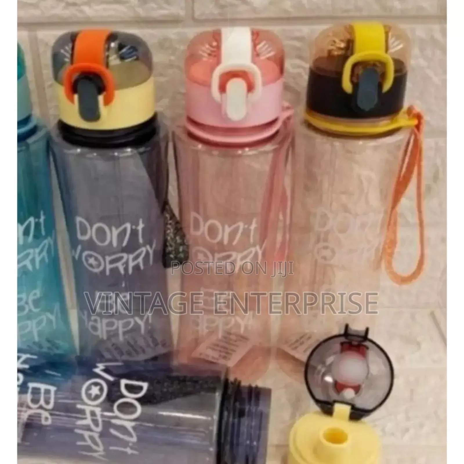 Don't Worry , Be Happy Water Drinking Bottles (600ml)🫧💦.