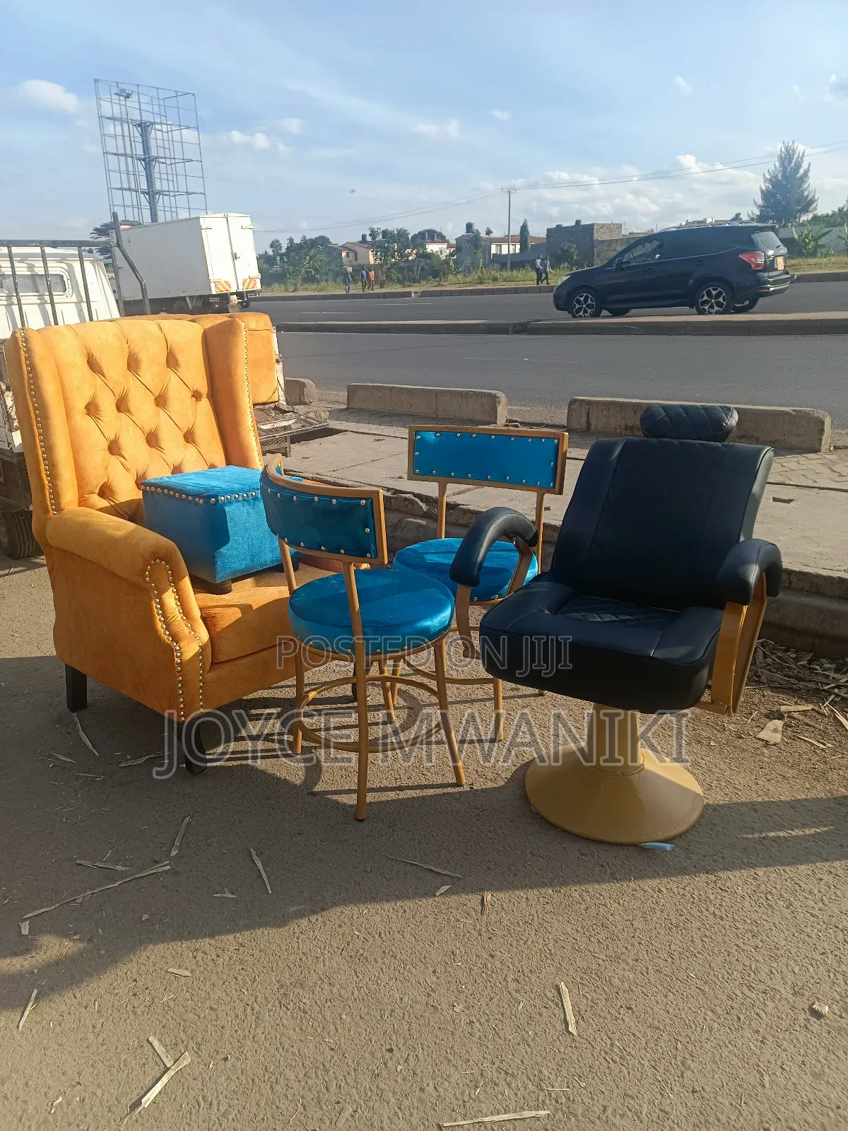 Pedicure Seat and Stool, Makeup Chair and 2 Manicure Chairs.
