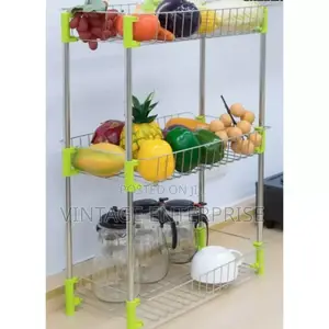 3 Tier Stainless Steel Fruits And Vegetables Storage Rack 🍍
