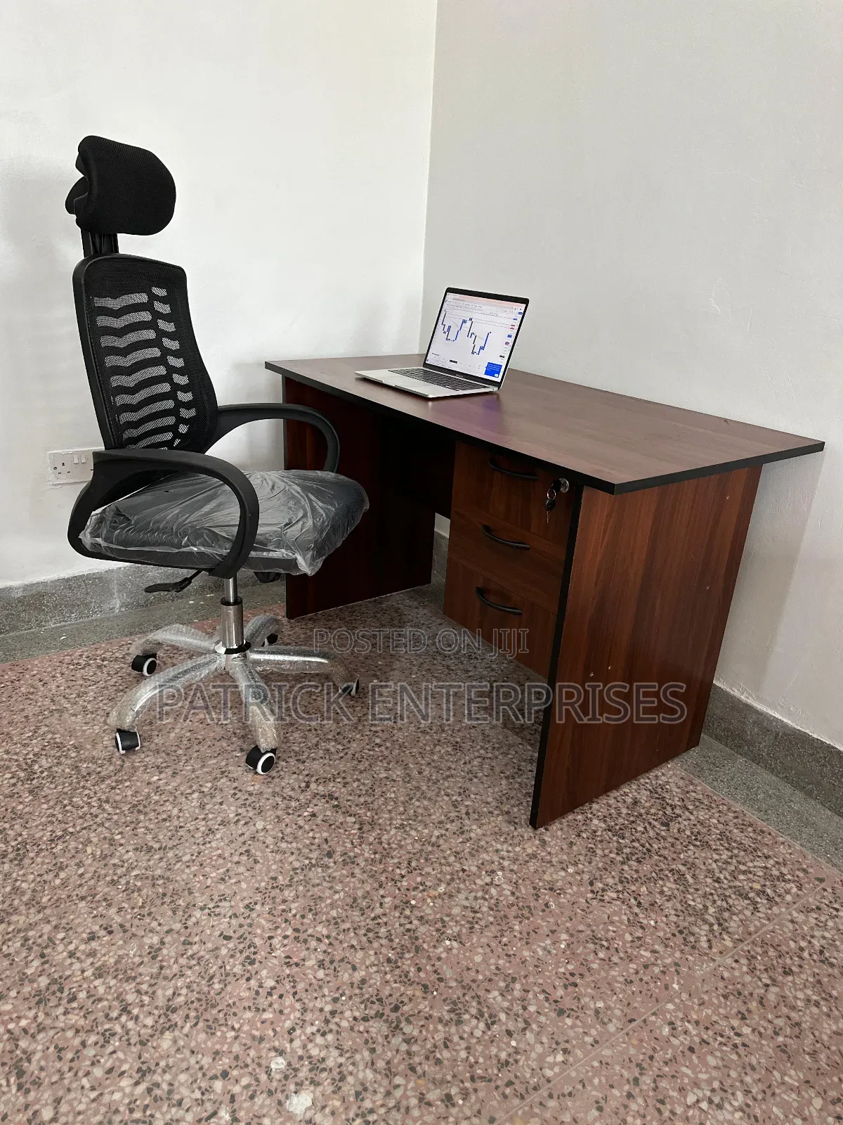 1.2 MTR Office/ Home Study Desk Plus Headrest Office Chair
