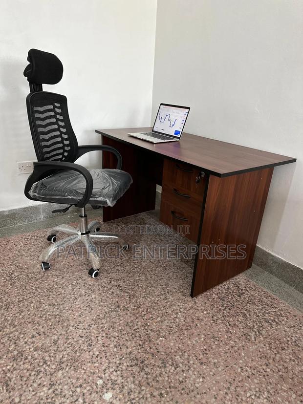 1.2 MTR Office/ Home Study Desk Plus Headrest Office Chair