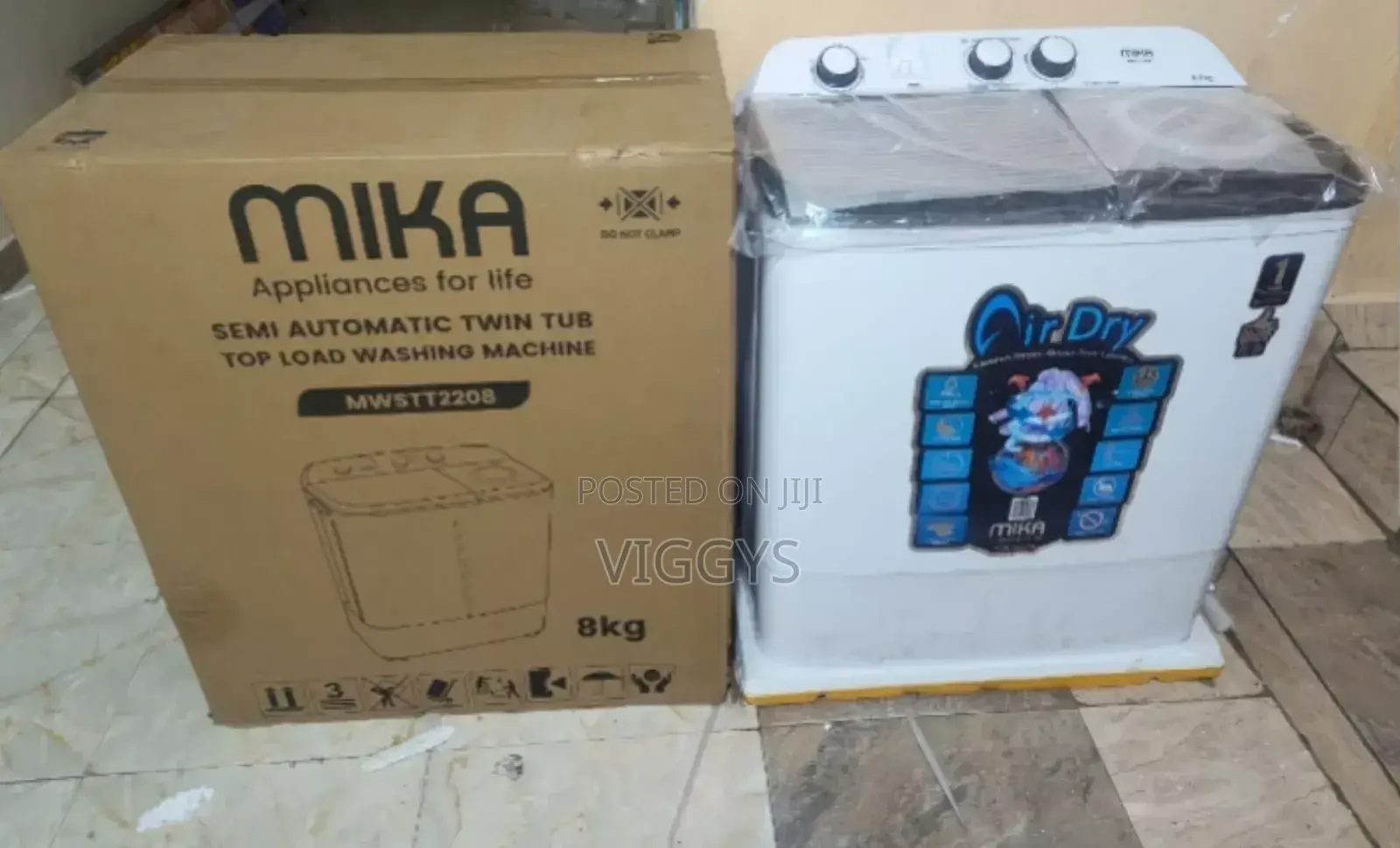 Mika Top Load Washing Machine 8kg Semi Automatic Twin Tub
