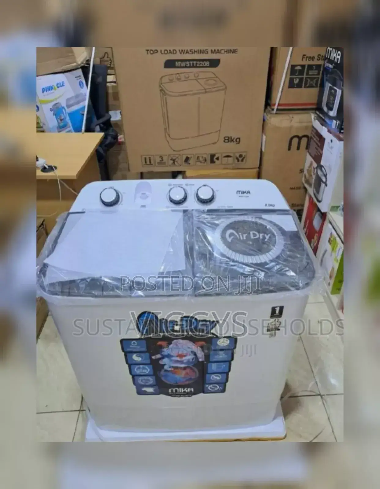Semi Automatic Mika 8kg Washing Machine Top Load