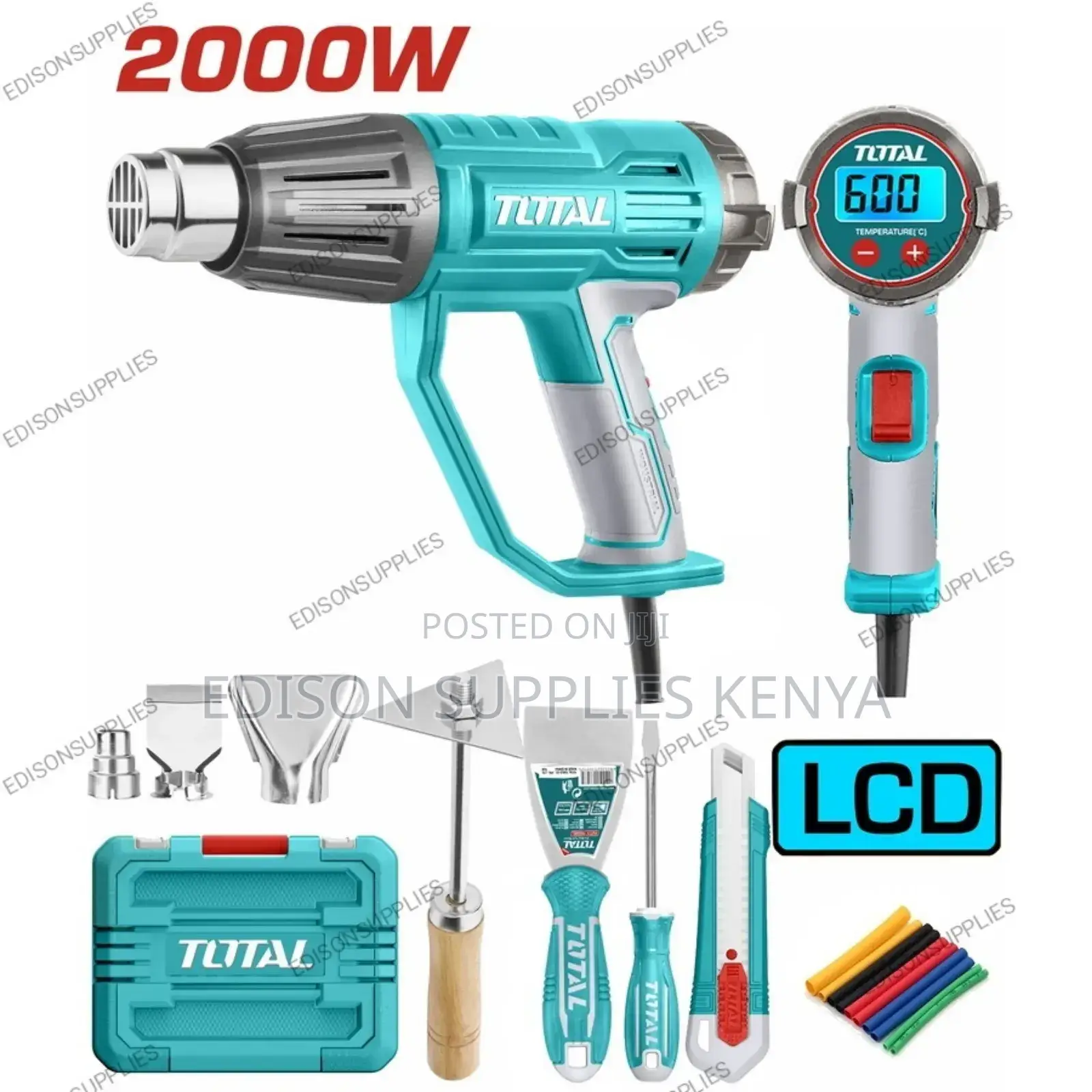 Total Heat Gun LCD Display Heavy Duty Hot Air Gun Industrial Heat Guns