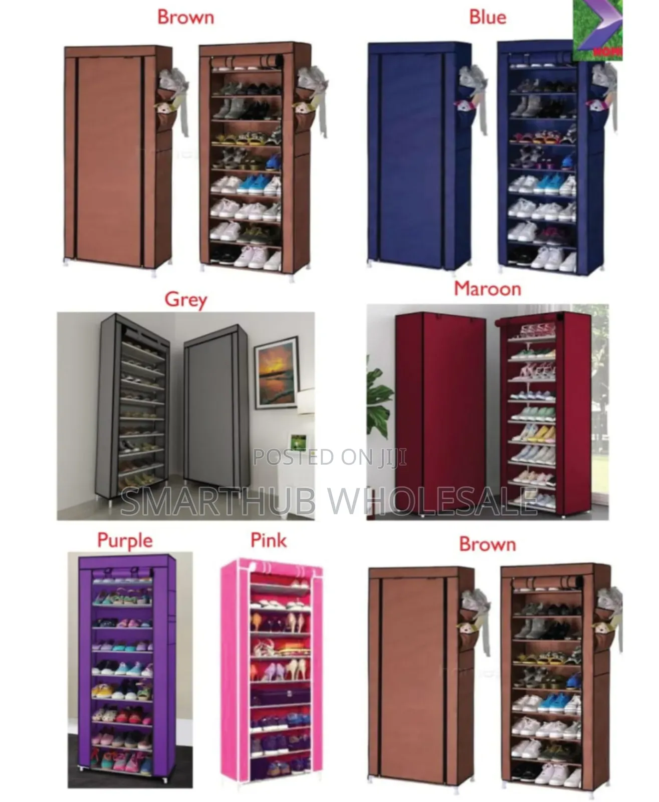 10 Layers Free Standing Shoe Rack Organizer With Cover