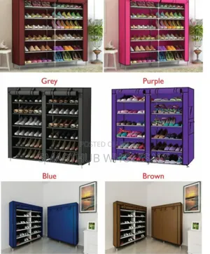 36 Pair Double Column Shoe Racks 