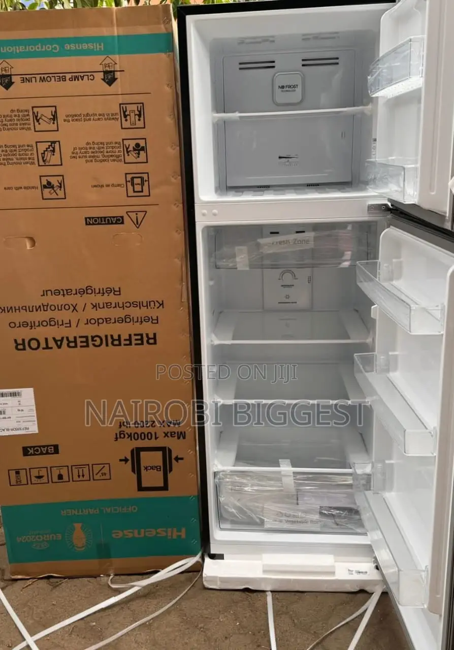 Hisense 320 Silver Double Door Fridge