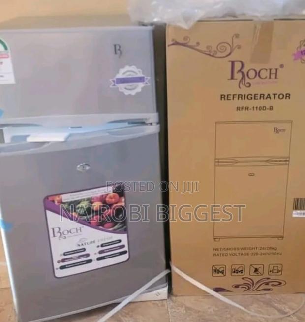 Roch 110 D-B Double Door Fridge Silver - main view
