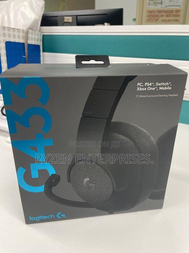 Logitech G433 7.1 Surround Gaming Headset Triple Black - main view