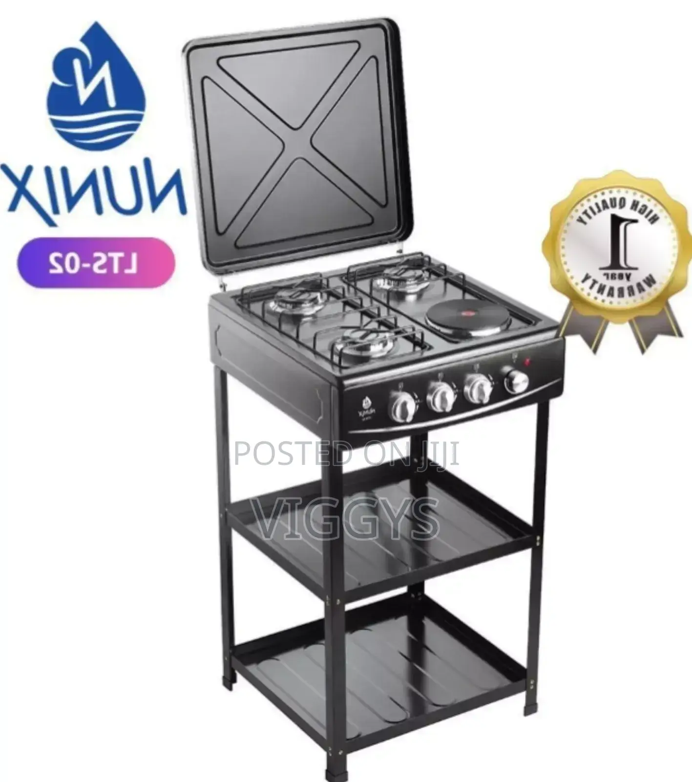 Standing Cooker With Shelves Nunix Full Gas Cooker.