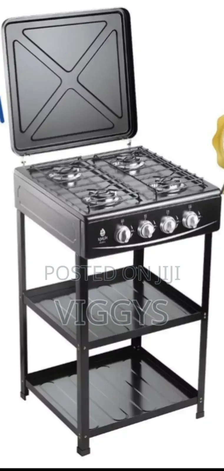 Unique Nunix Full Gas Standing Cooker With Shelves.
