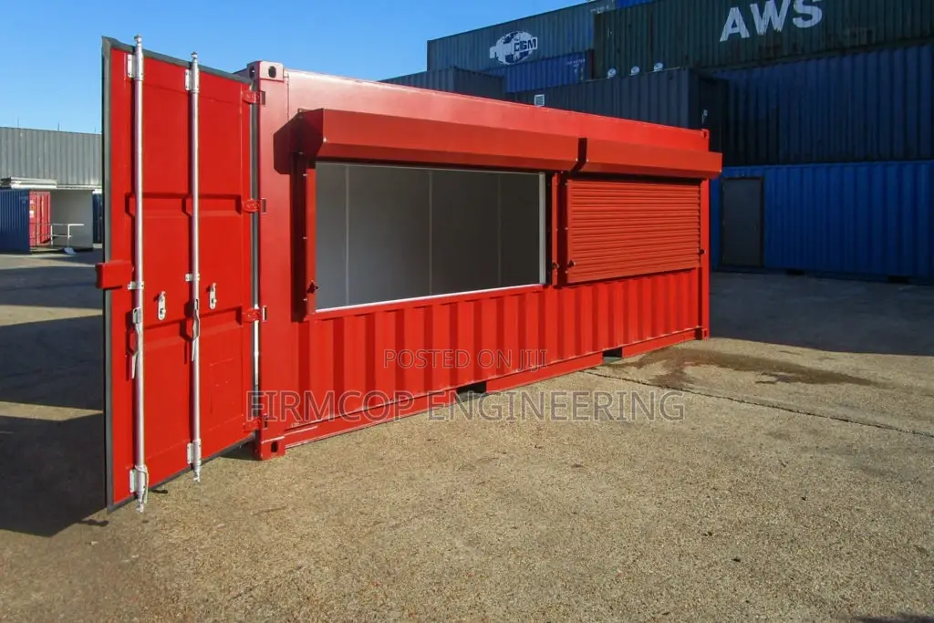 Container Office With Roller Shutter Windows