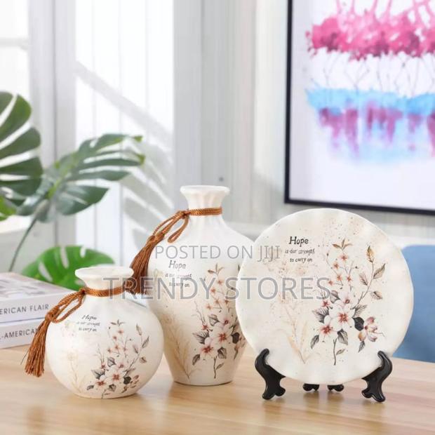 White 3 PCS Ceramic Vase - main view