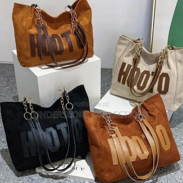 HOOTO' Chain and Letter Patch Tote Bag