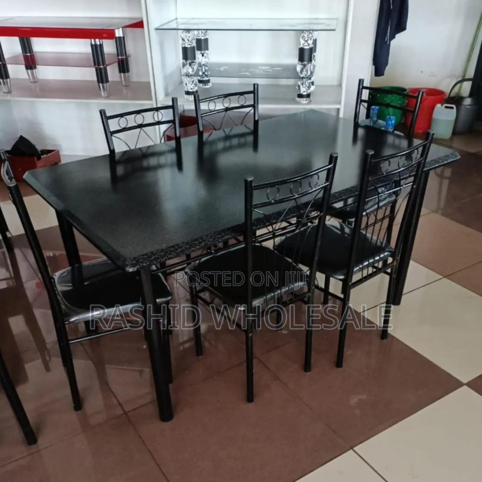 Black 6 Sitter Dining Table