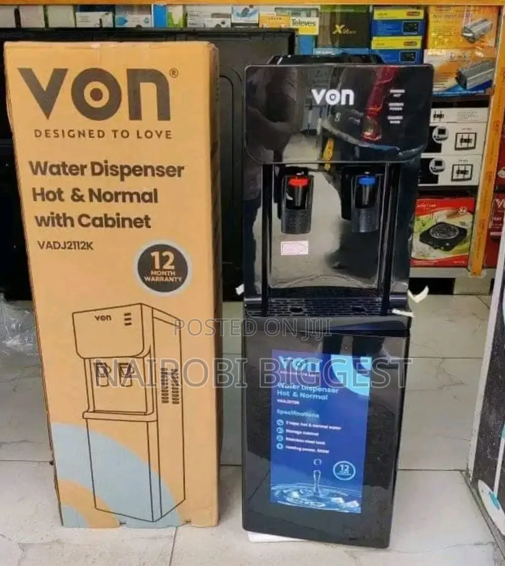 Von Black Water Dispenser Hot and Normal Black