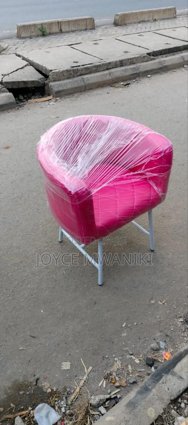Styling Chair, Hot Pink and White - main view