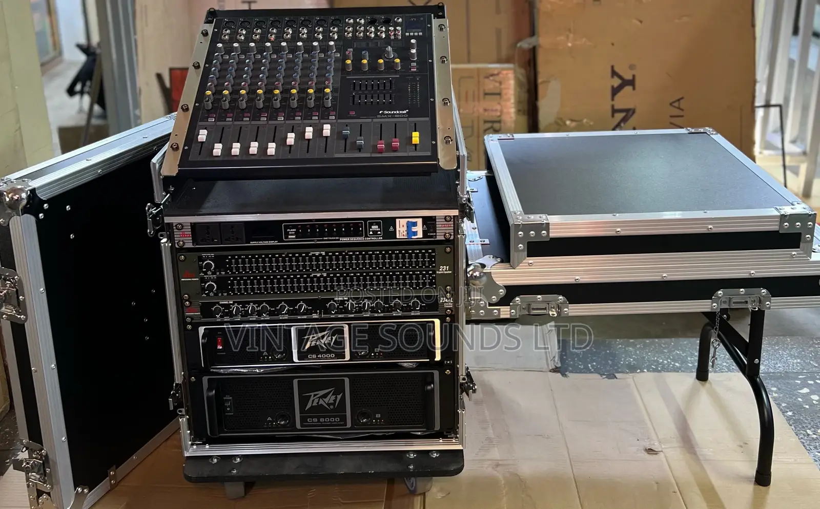 Sound Rack Case With Complete Sound Equipment