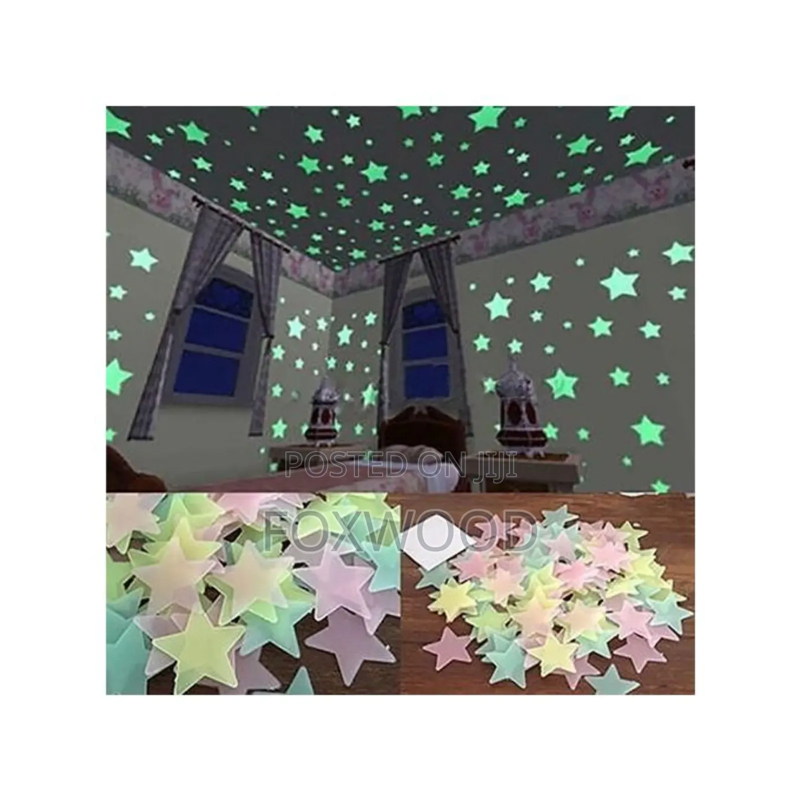Glow in the Dark Stars Wall Stickers 3pkts