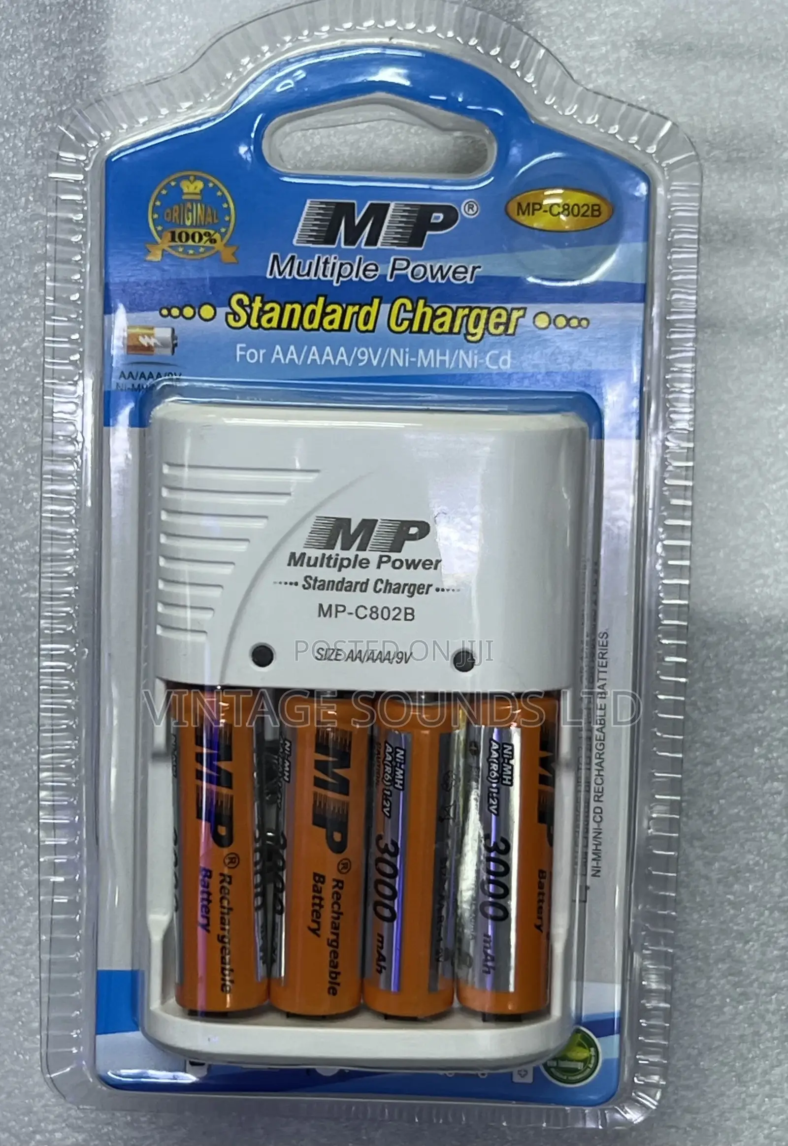 Multiple Power 2 X AA Rechargeable Batteries+ Charger
