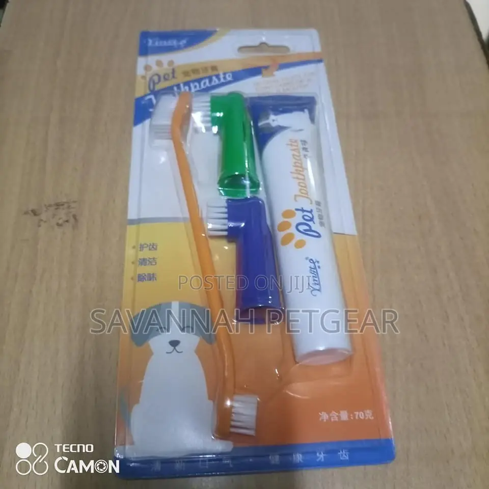 Dog Toothbrush Toothpaste Oral Dental Set - Beef Flavor