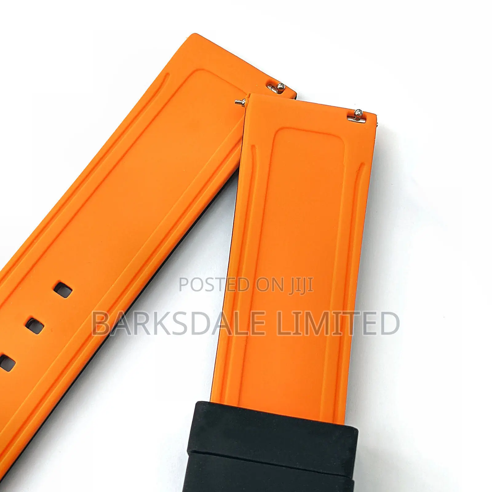 Black Red White Yellow Grey Silicone Rubber Watch Strap 22mm